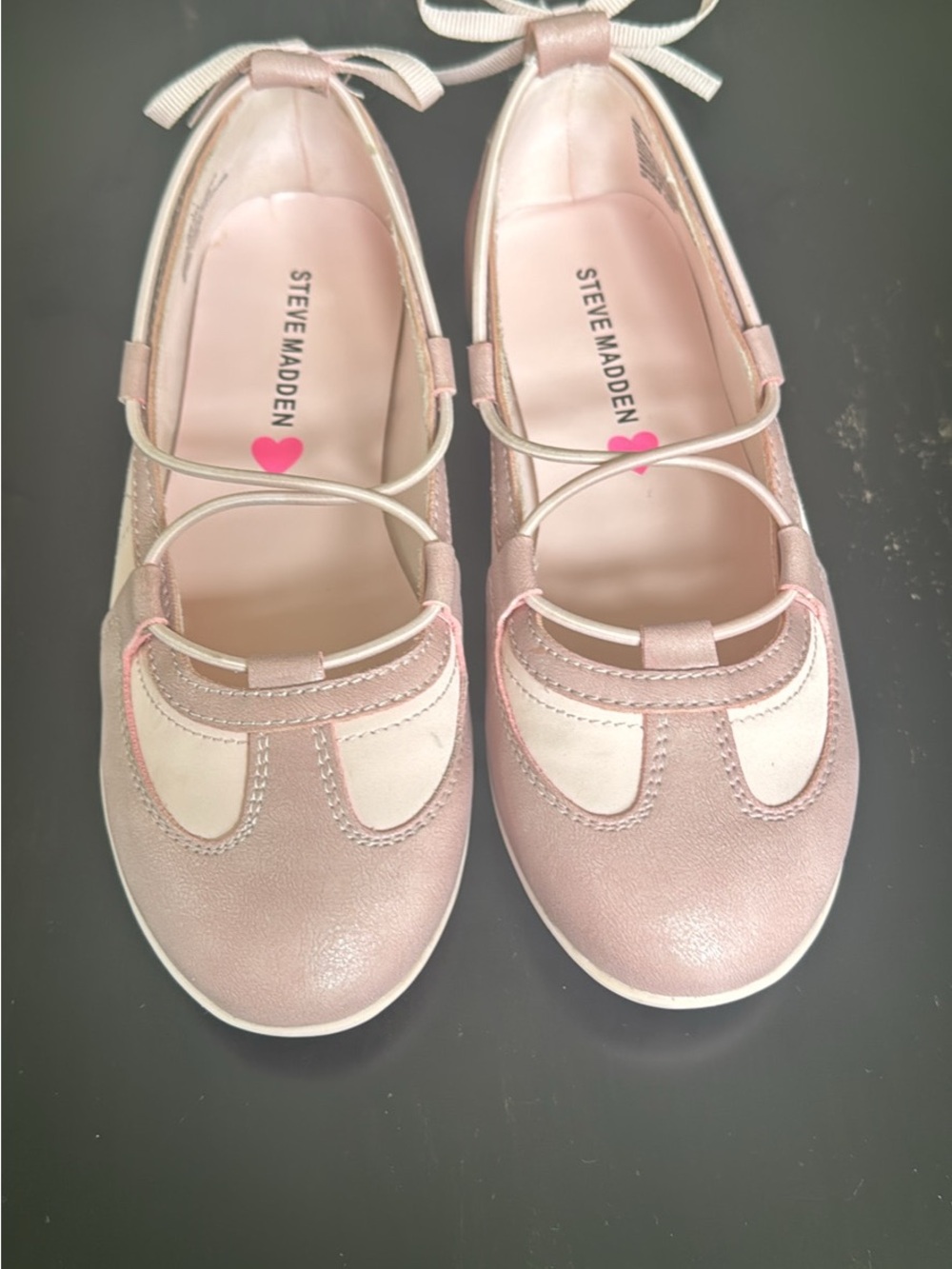 Steve Madden Kids Pink Bow Mary Jane Ballet Flats